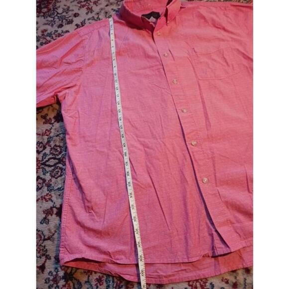 Victory Sportswear Mens XL Pink Button Down Short Sleeve Shirt - Picture 3 of 4